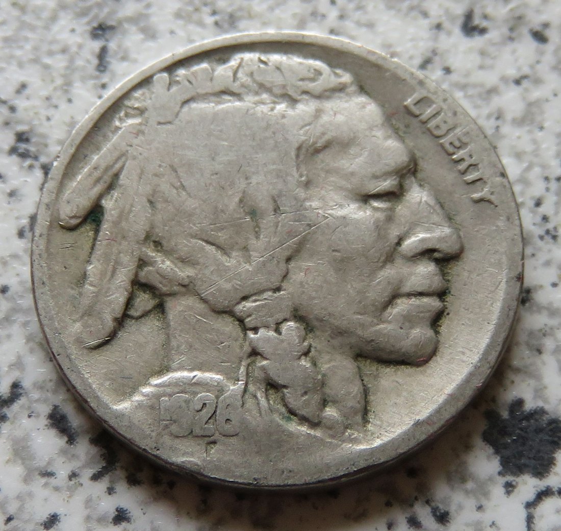  USA American Bison Nickel, 5 Cents 1926   