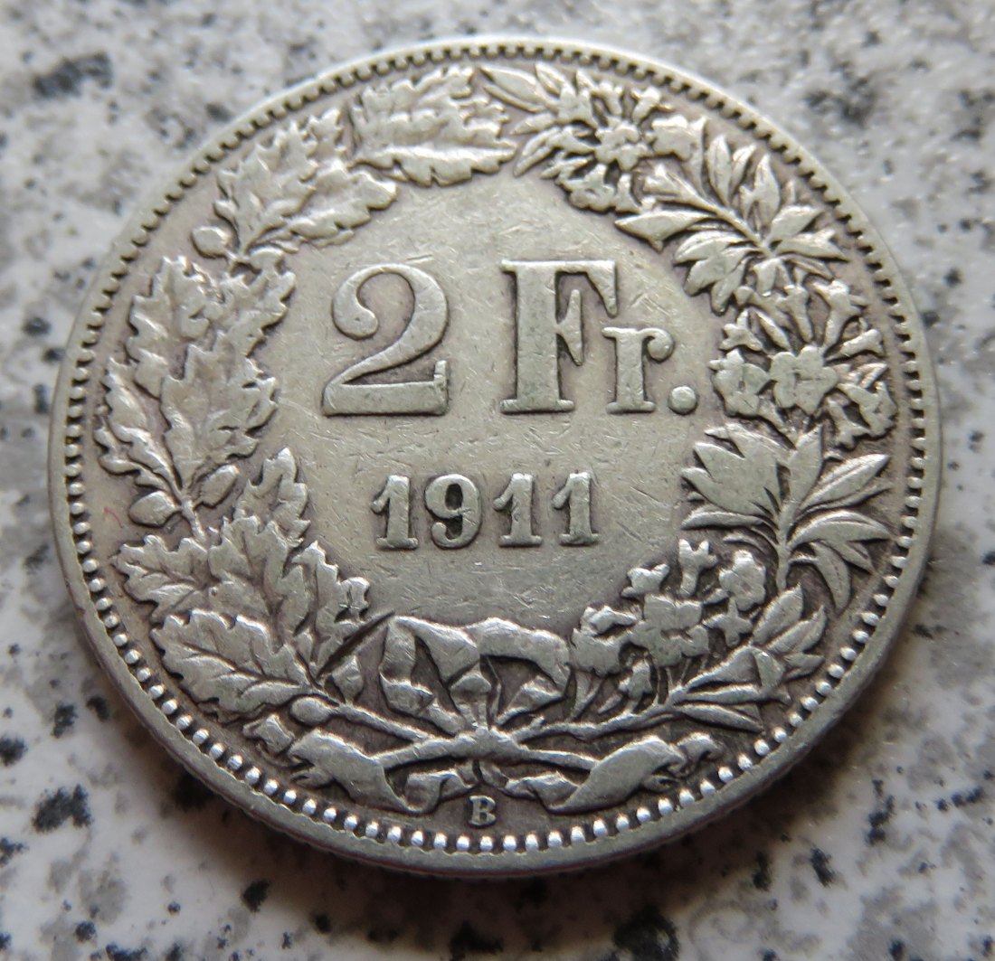  Schweiz 2 Franken 1911 B   
