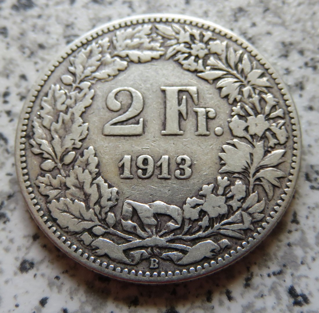  Schweiz 2 Franken 1913 B   