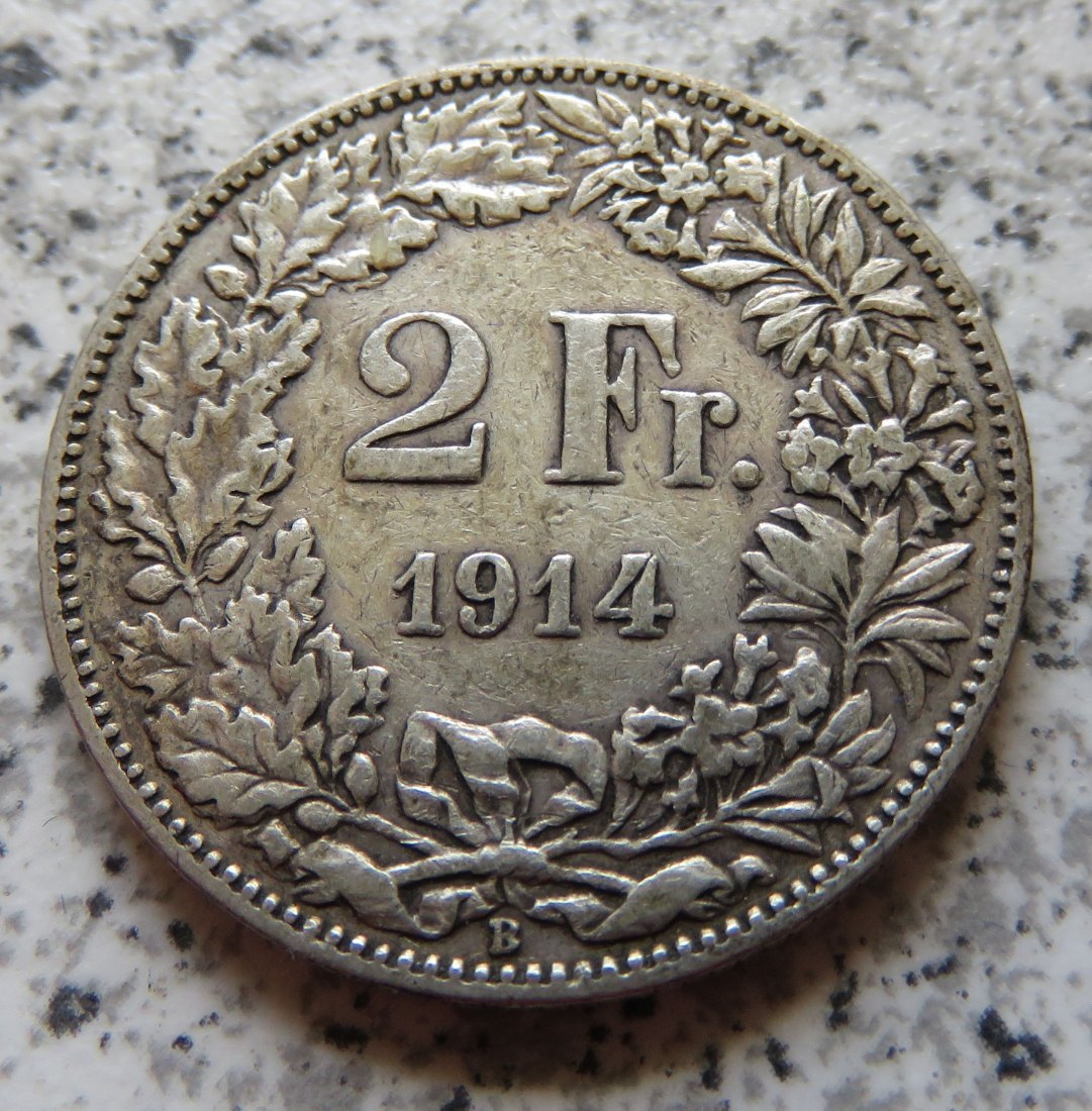  Schweiz 2 Franken 1914 B   