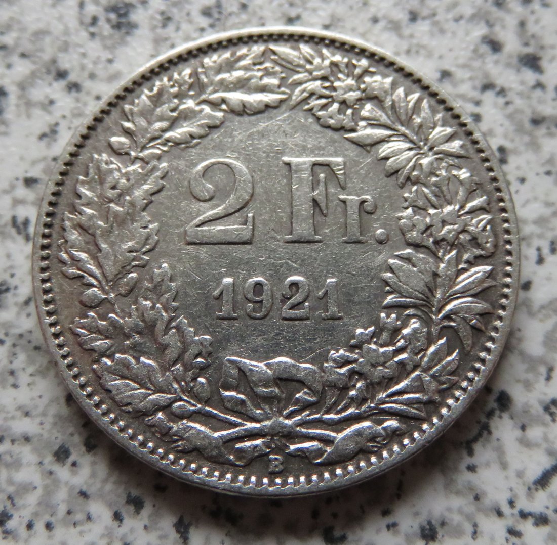  Schweiz 2 Franken 1921 B   