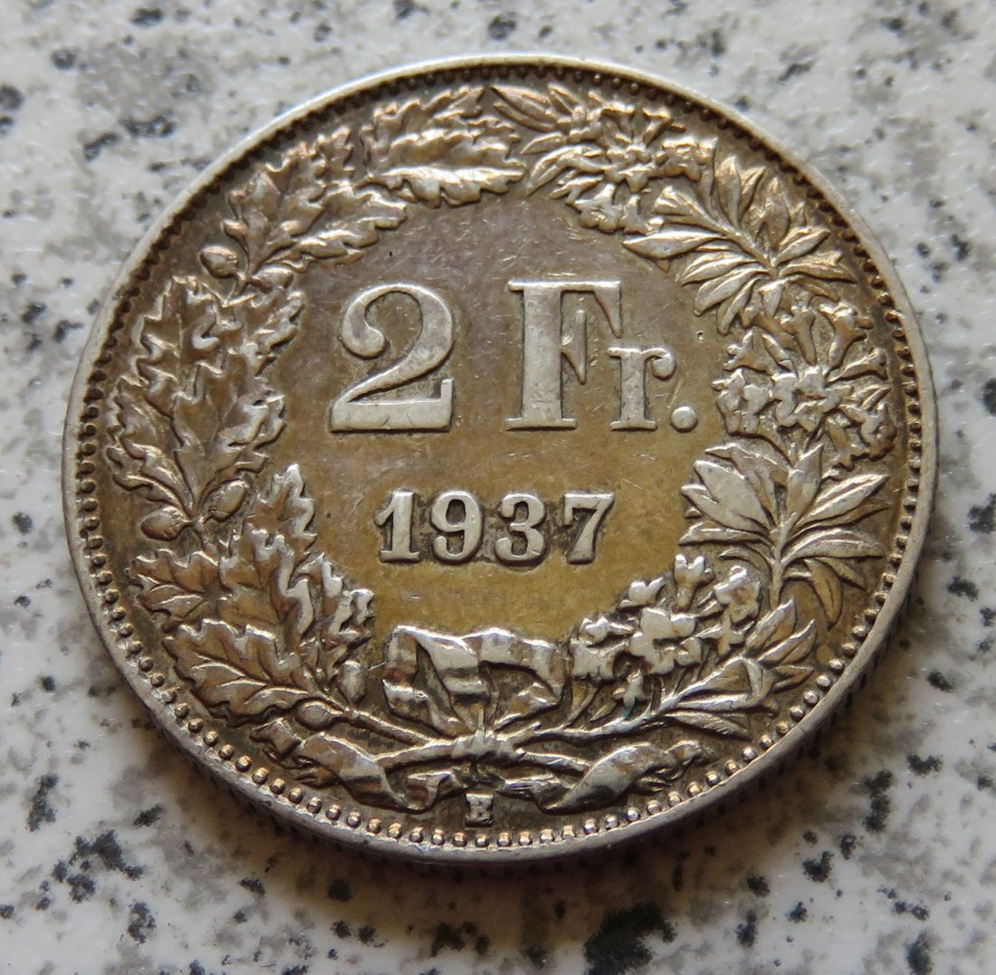  Schweiz 2 Franken 1937 B   