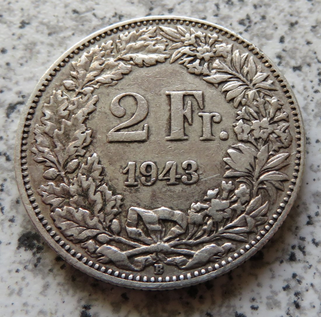  Schweiz 2 Franken 1943 B   