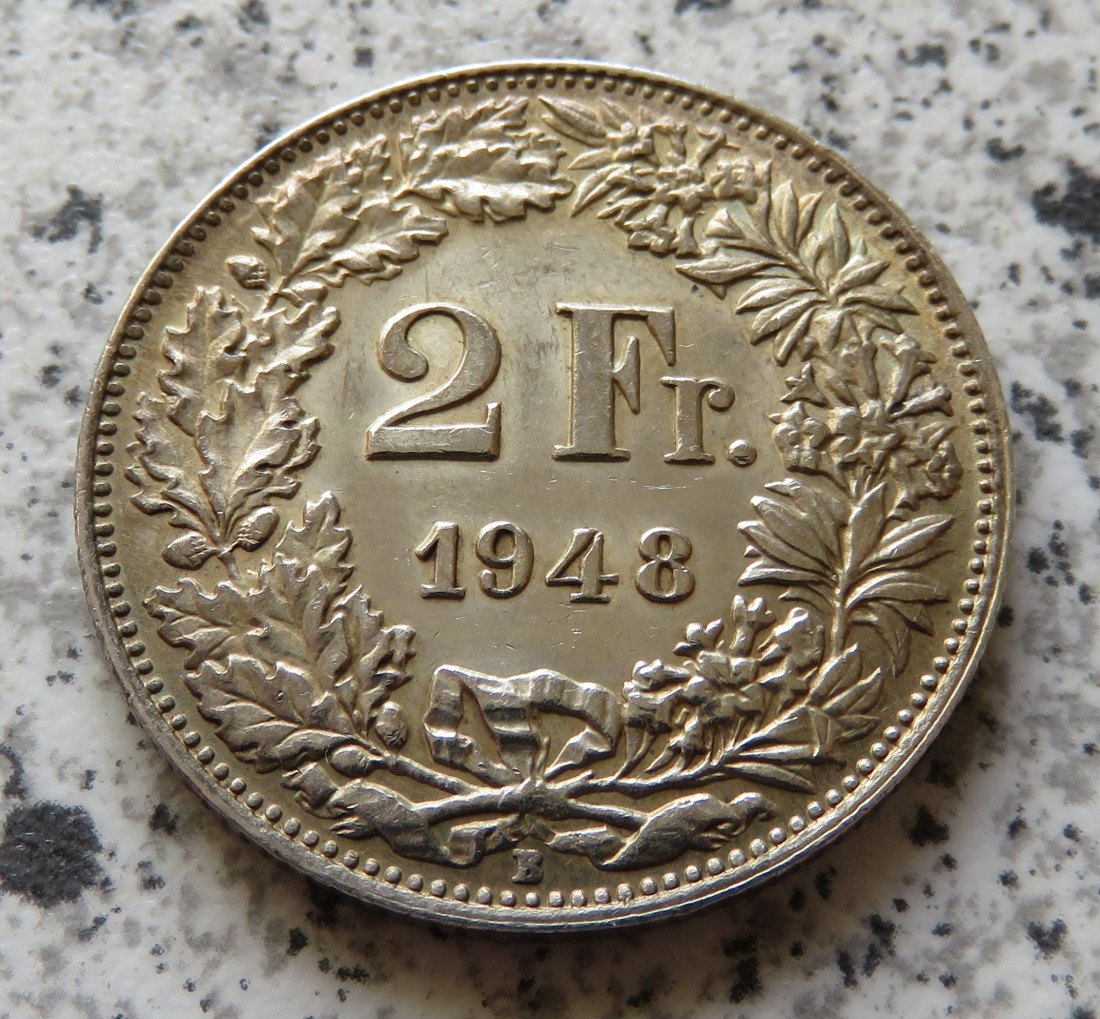  Schweiz 2 Franken 1948 B   