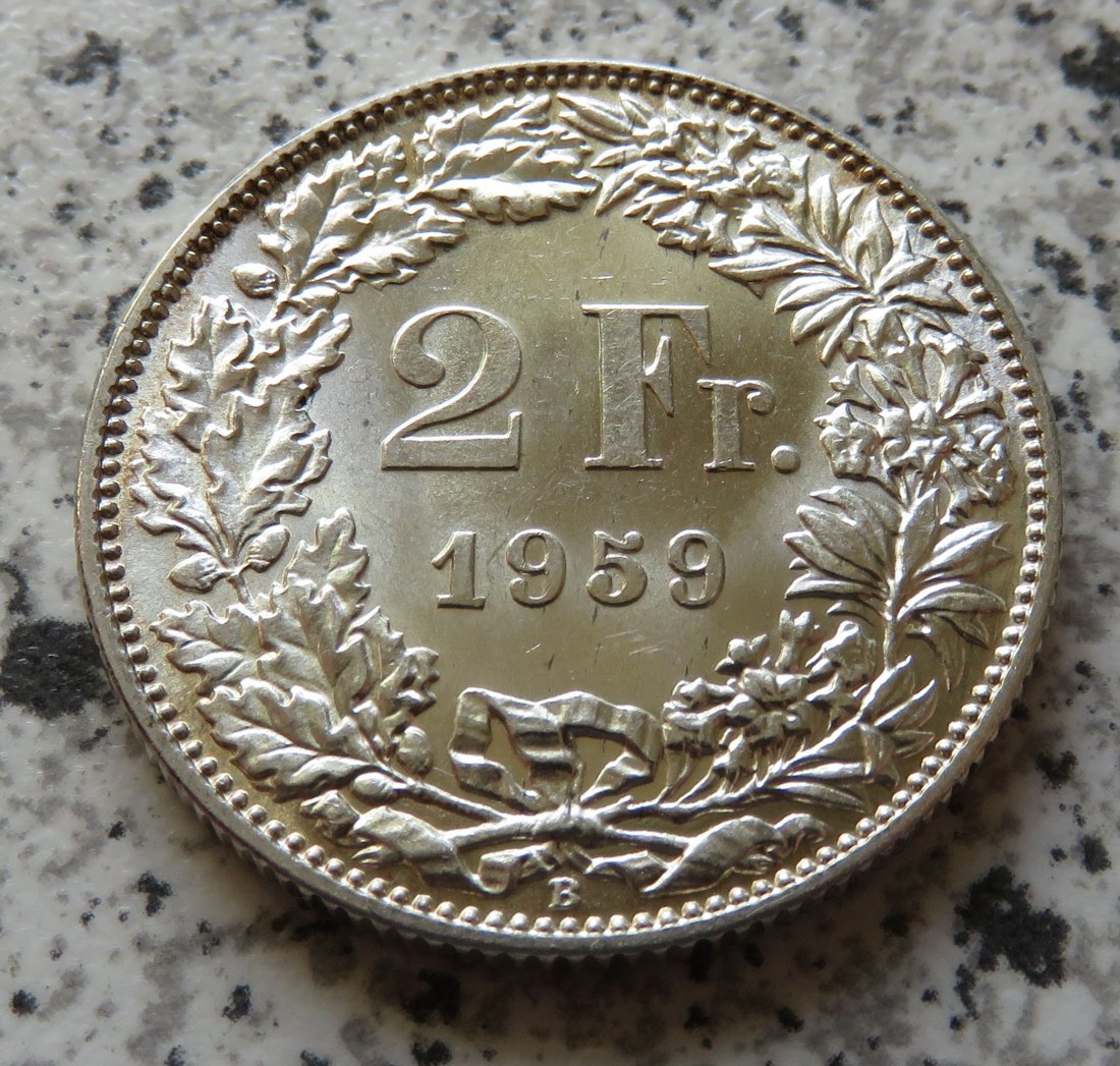  Schweiz 2 Franken 1959 B   