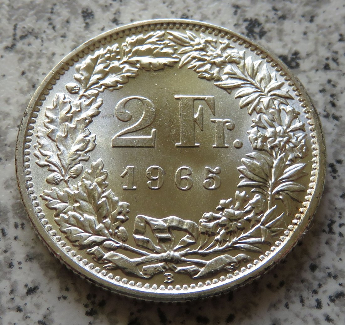  Schweiz 2 Franken 1965 B   