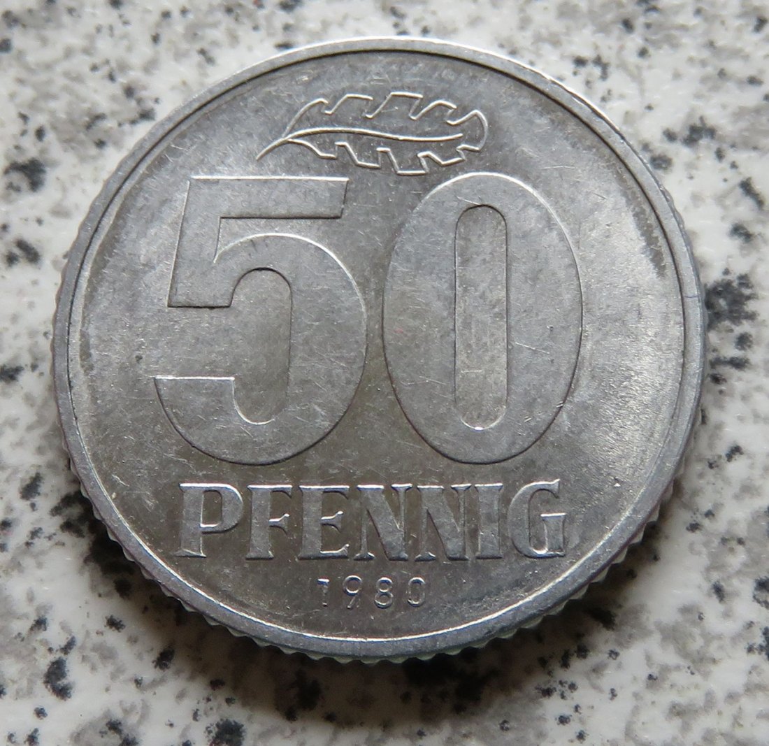  DDR 50 Pfennig 1980 A, matt   