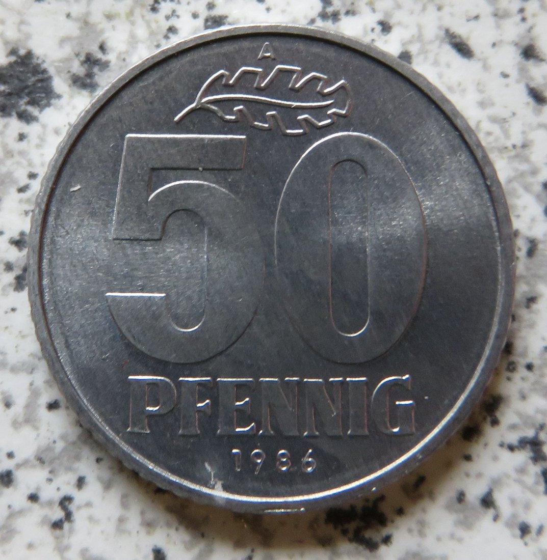  DDR 50 Pfennig 1986 A, matt   
