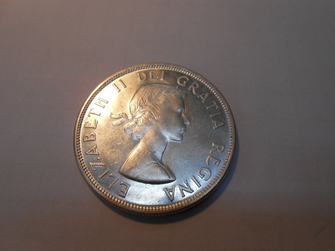  Kanada 1 Dollar 1957 Umlaufmünze Kanu   