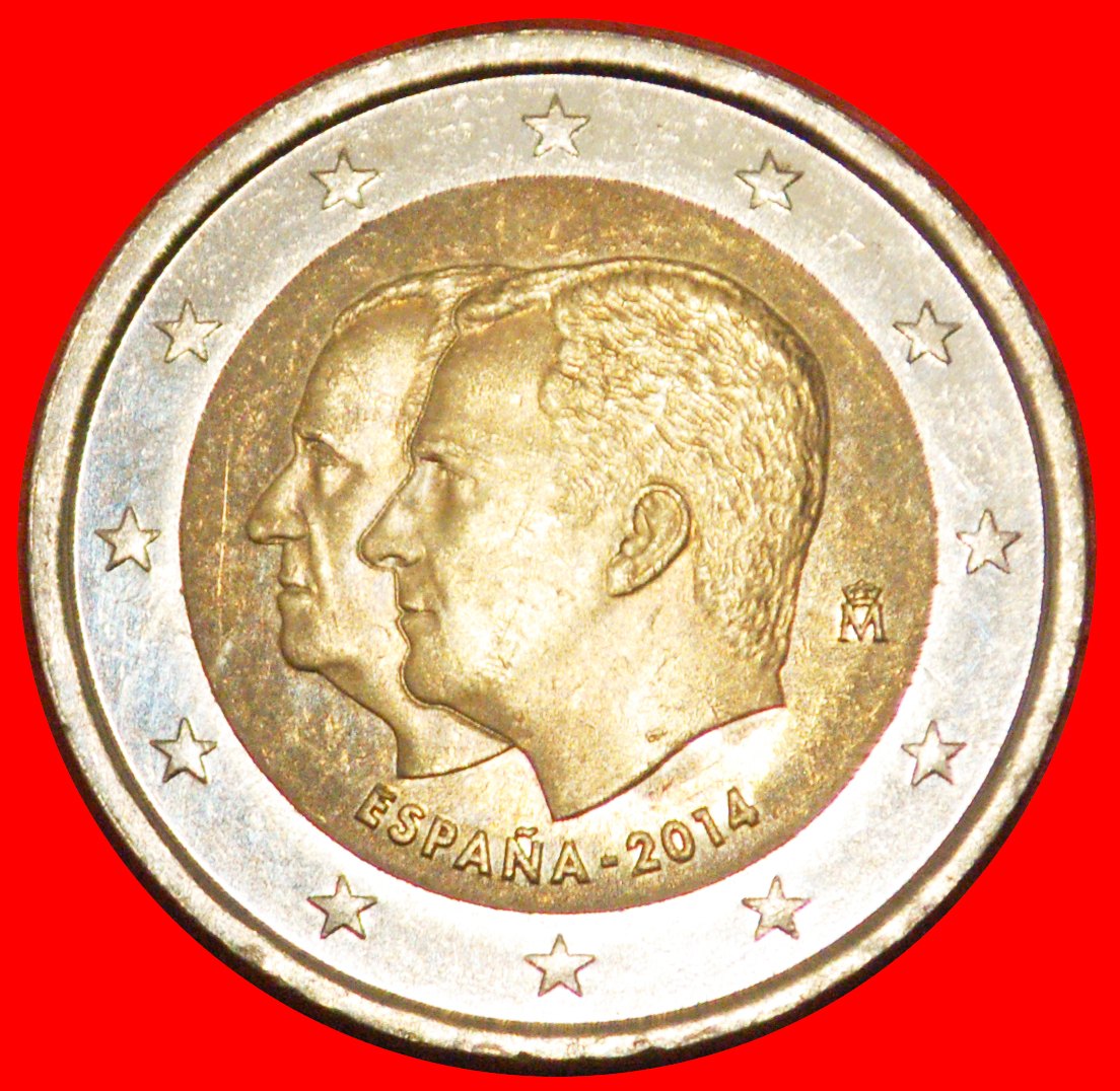 * JUAN CARLOS I (1975-2014): SPAIN ★ 2 EURO 2014 PHILIP VI ACCESSION★LUSTRE!★LOW START ★ NO RESERVE!