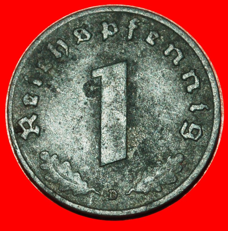  * SWASTIKA: GERMANY ★ 1 PFENNIG 1942D! TYPE 1940-1945 THIRD REICH 1933-1945 ★LOW START ★ NO RESERVE!   