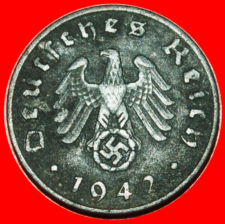  * SWASTIKA: GERMANY ★ 1 PFENNIG 1942D! TYPE 1940-1945 THIRD REICH 1933-1945 ★LOW START ★ NO RESERVE!   