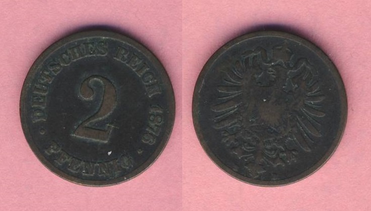  Kaiserreich 2 Pfennig 1876 B   