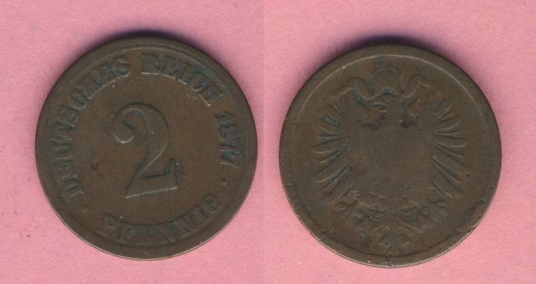 Kaiserreich 2 Pfennig 1877 A   