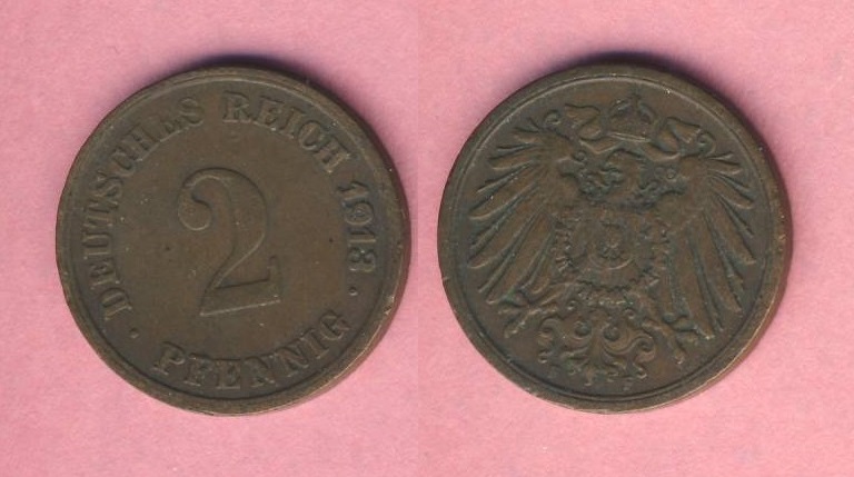  Kaiserreich 2 Pfennig 1913 F   