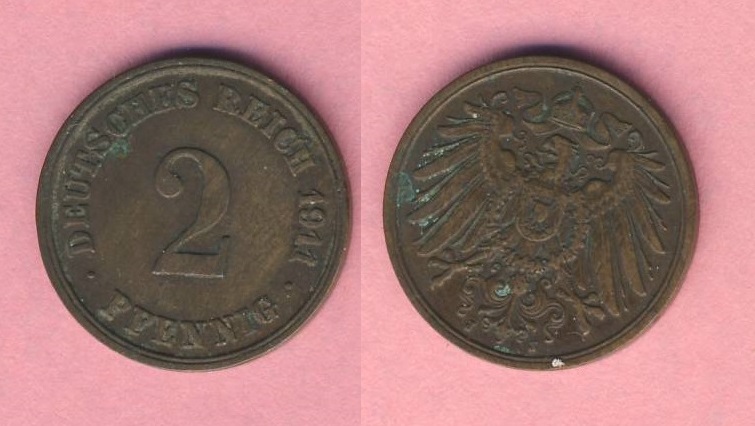  Kaiserreich 2 Pfennig 1911 J   