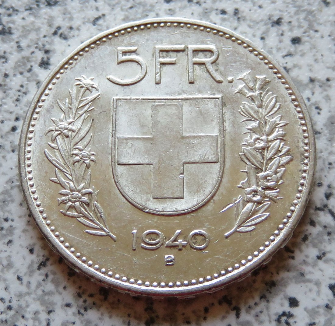  Schweiz 5 Franken 1940   