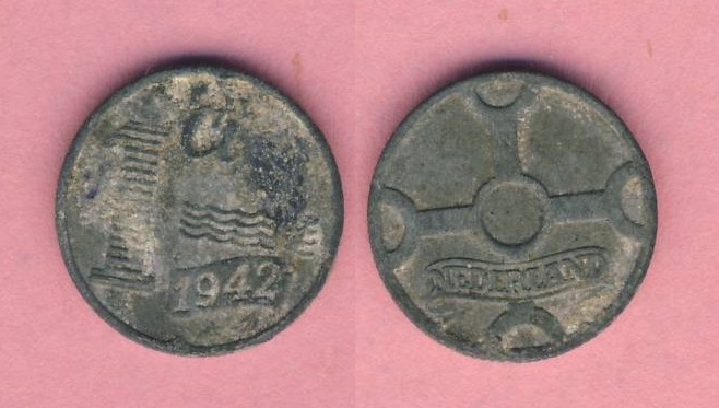  Niederlande 1 Cent 1942 Zink   