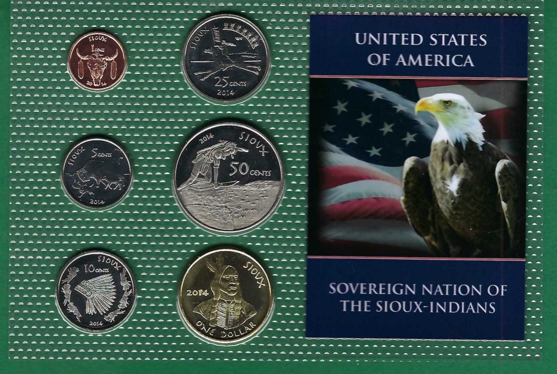 USA KMS Money of the Native American Nations 2014 Sioux Goldankauf Koblenz Maurer AB 311   