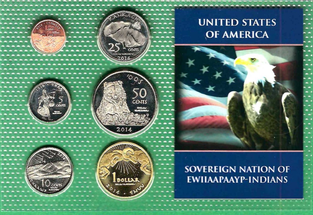  USA KMS Money of the Native American Nations 2014 Ewiiaapaayp Goldankauf Koblenz Maurer AB 312   
