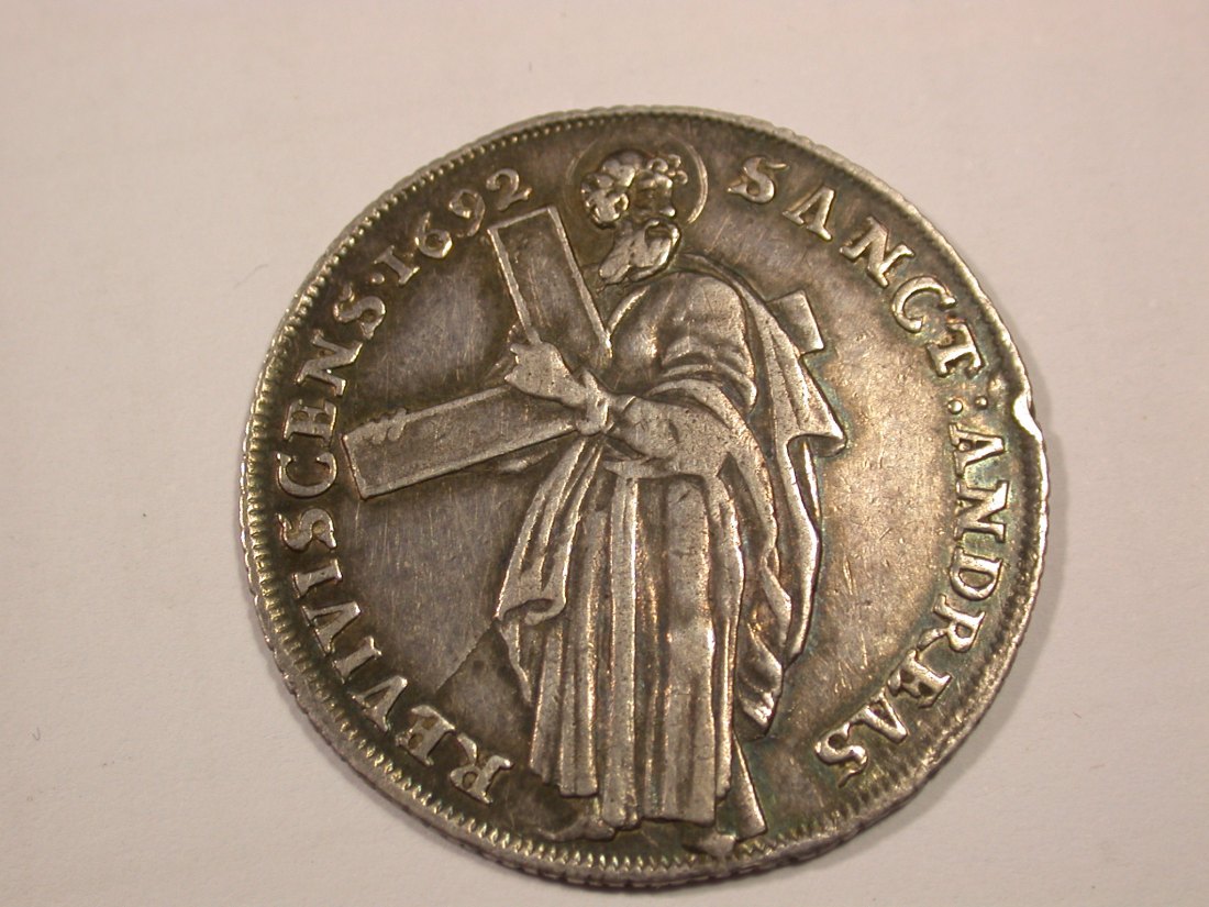 H15 Braunschw. Calenberg Hannover 1/3 Taler Ausbeute Claust. 1692 ss+ Rdf Originalbilder
