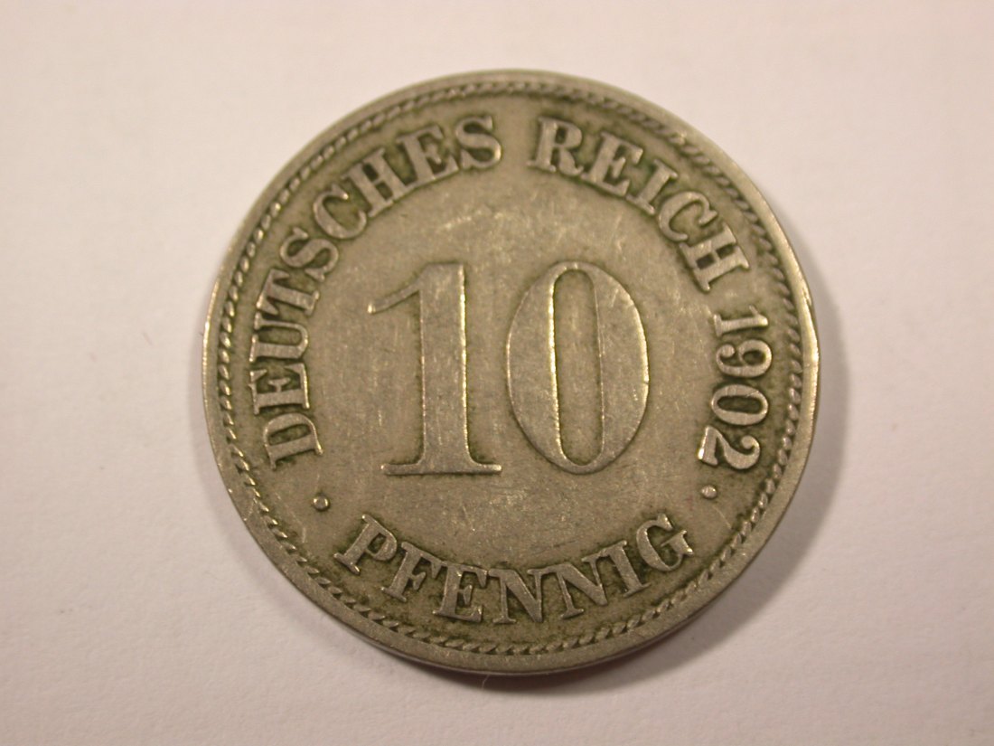 H15 KR 10 Pfennig 1902 G in ss Originalbilder