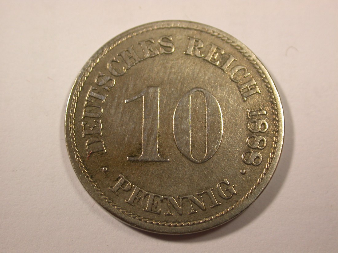  H15 KR  10 Pfennig 1888 G in f.ss  Originalbilder   
