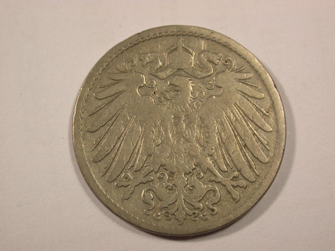  H15 KR  10 Pfennig 1891 G in s  Originalbilder   