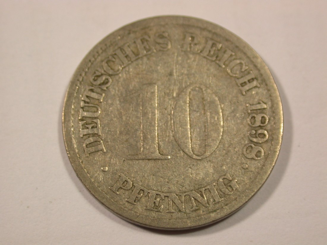  H15 KR  10 Pfennig 1898 G in s+ Originalbilder   