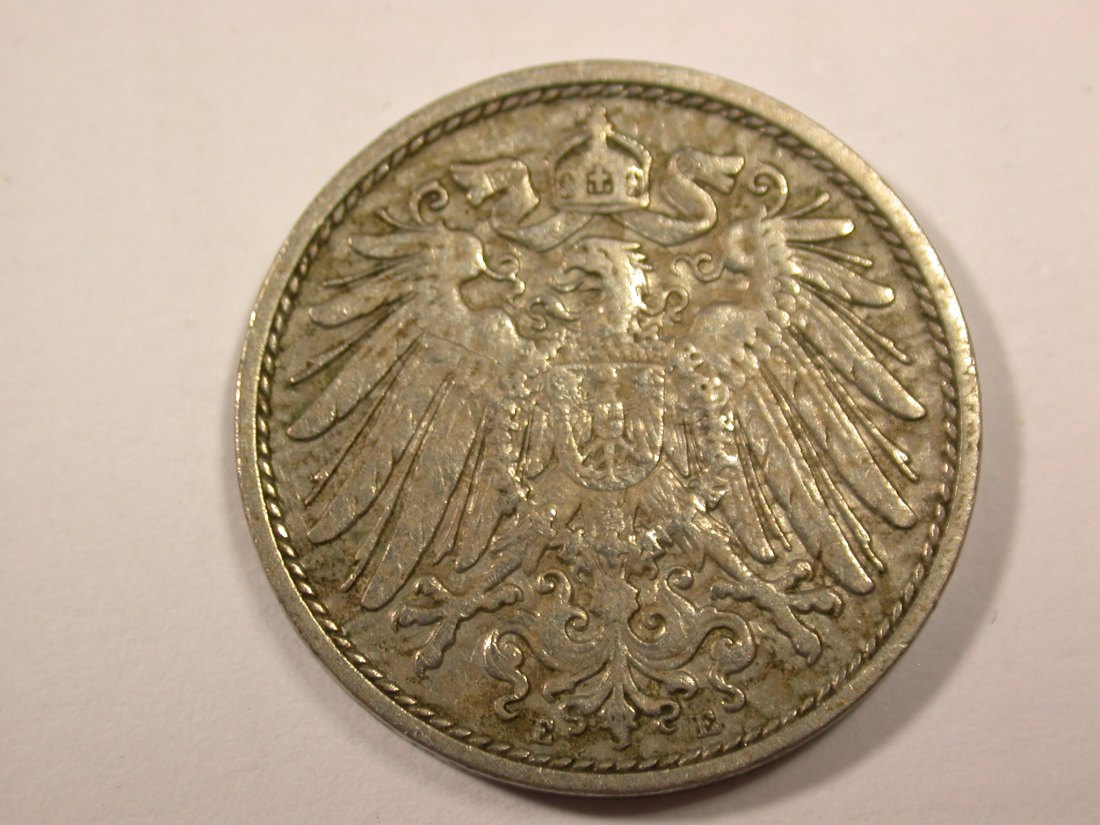  H15 KR  10 Pfennig 1904 E in ss, Fleckig  Originalbilder   