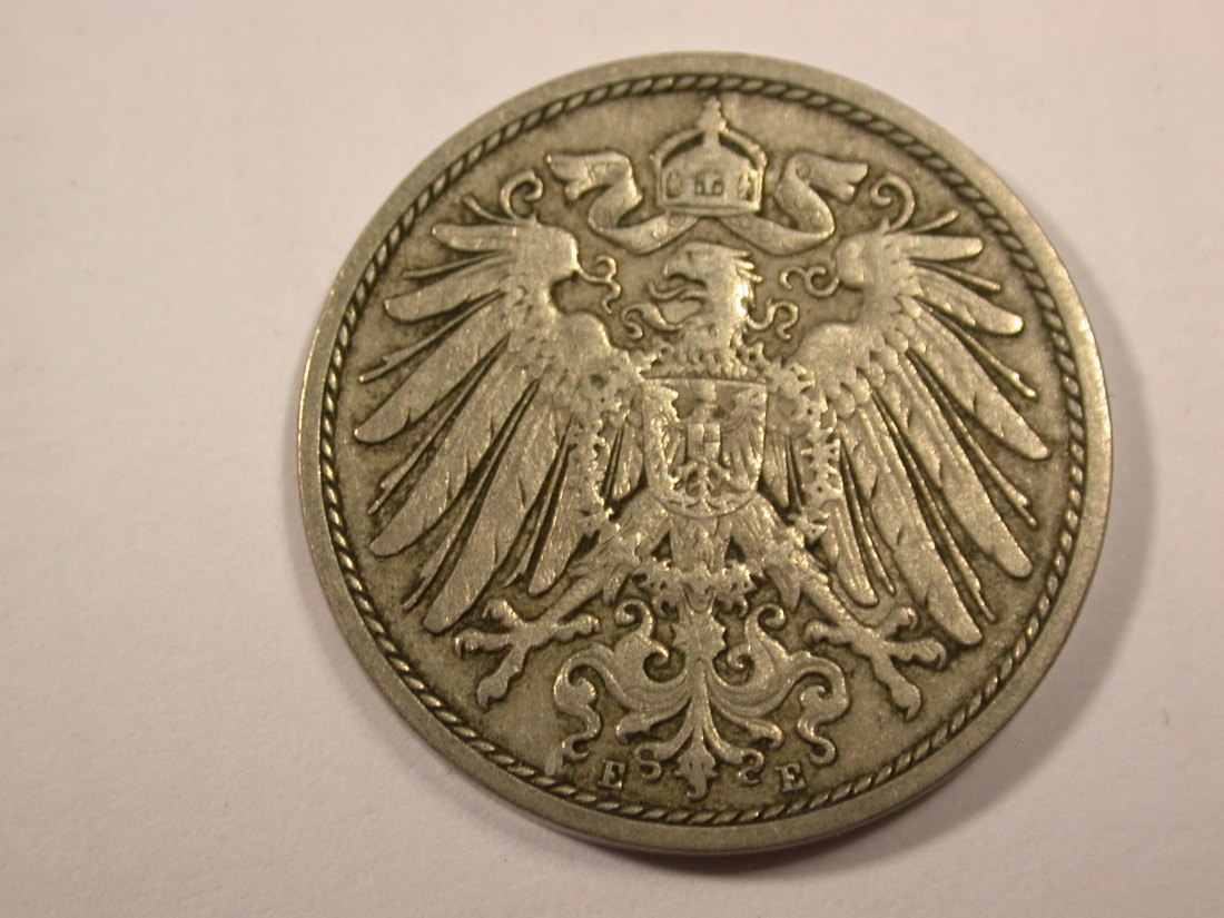  H15 KR  10 Pfennig 1905 E in ss  Originalbilder   