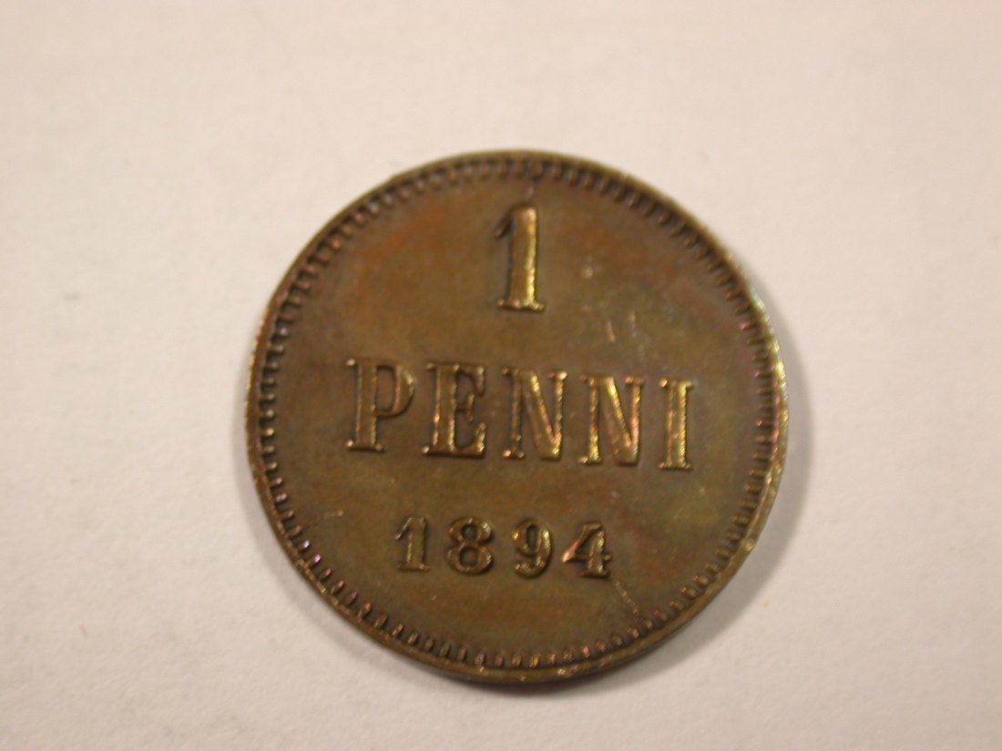 H15 Finnland unter Russland 1 Penni 1894 in f.vz Originalbilder