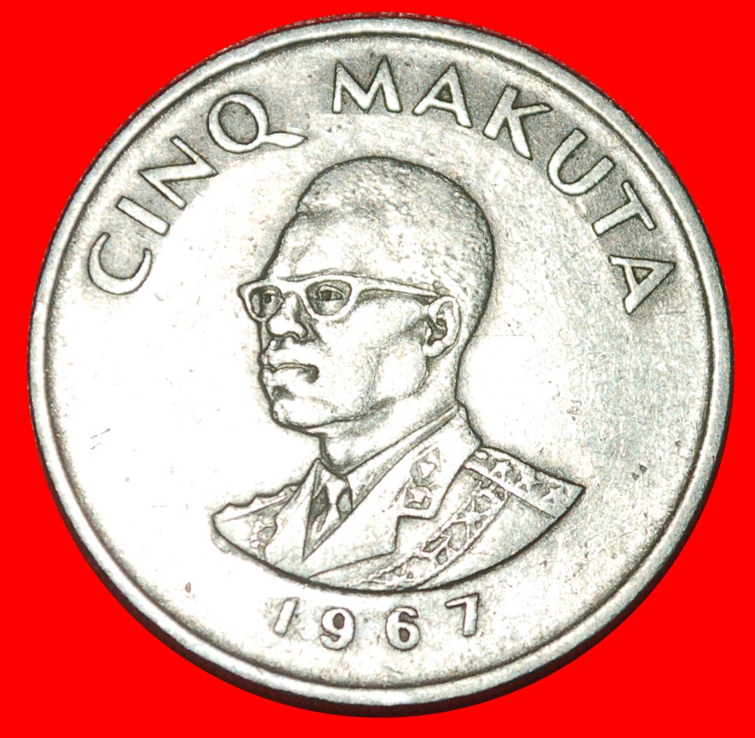  * GREAT BRITAIN: DEMOCRATIC REPUBLIC CONGO ★ 5 KUTA 1967 MOBUTU (1965-1997)!★LOW START★ NO RESERVE!   