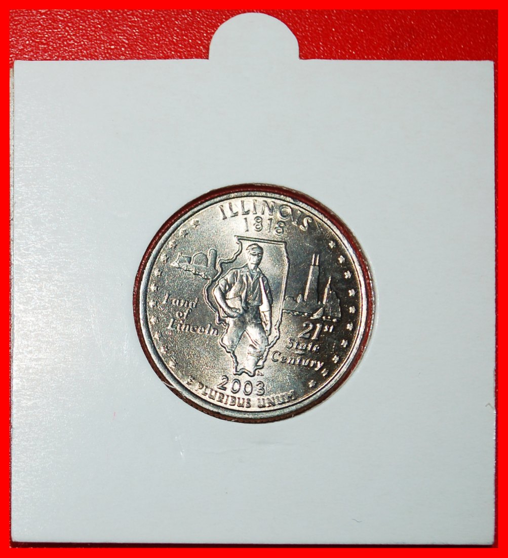 * LINCOLN 1818: VEREINIGTEN STAATEN ★ 1/4 DOLLAR 2003P WASHINGTON (1789-1797) STG★OHNE VORBEHALT!