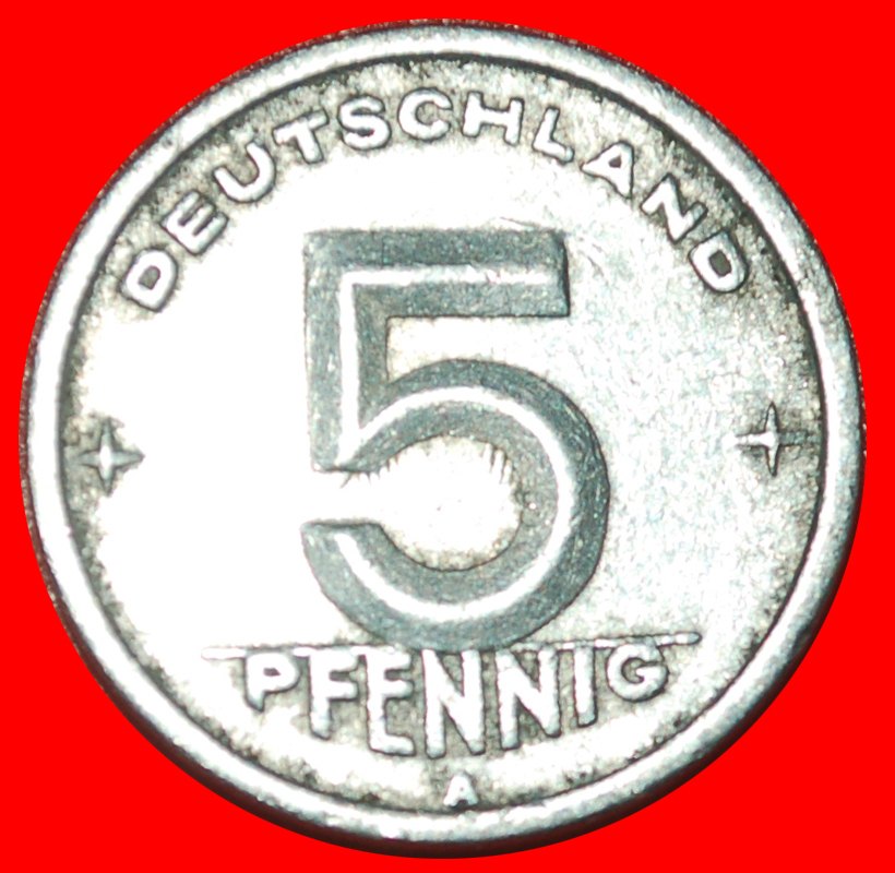  * WHEAT EAR AND COG (1948-1950): COMMUNIST GERMANY ★ 5 PFENNIG 1949A! LOW START ★ NO RESERVE!   
