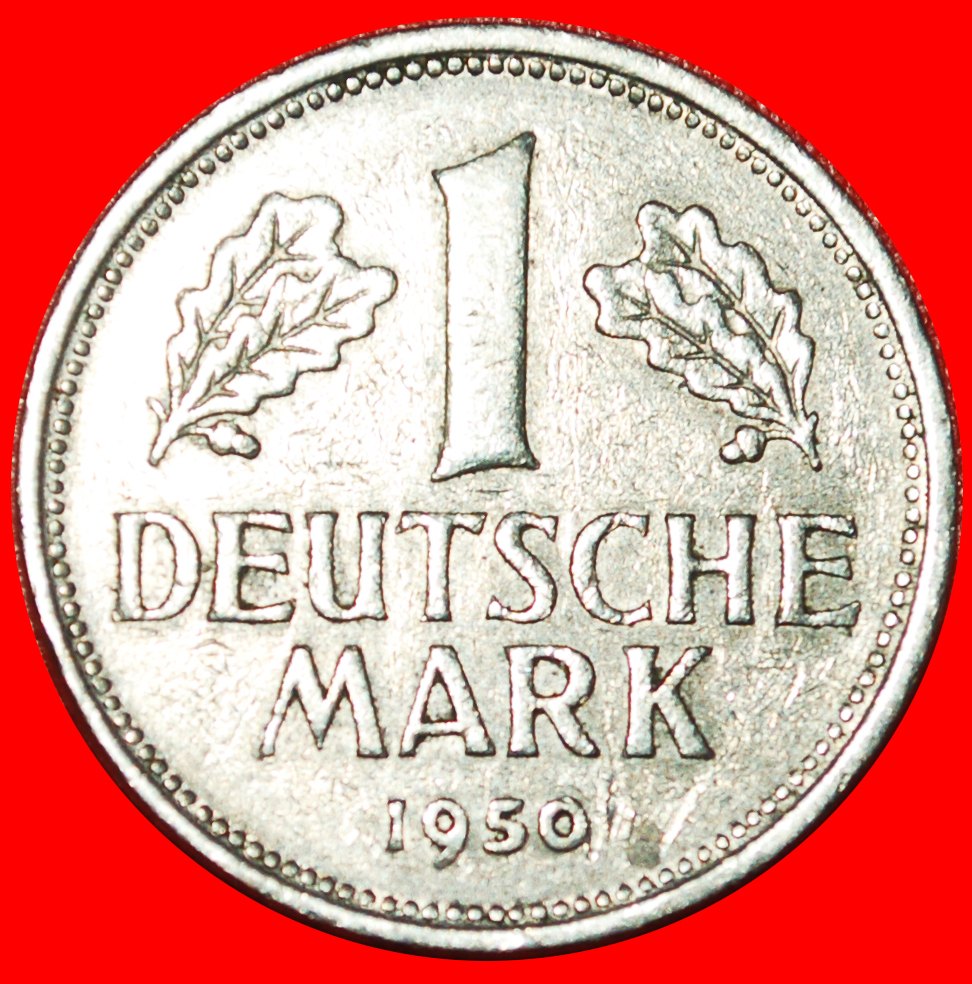 * NOT COMMUNIST TYPE (1950-2001): GERMANY ★ 1 DEUTSCHE MARK 1950J! LOW START ★ NO RESERVE!   