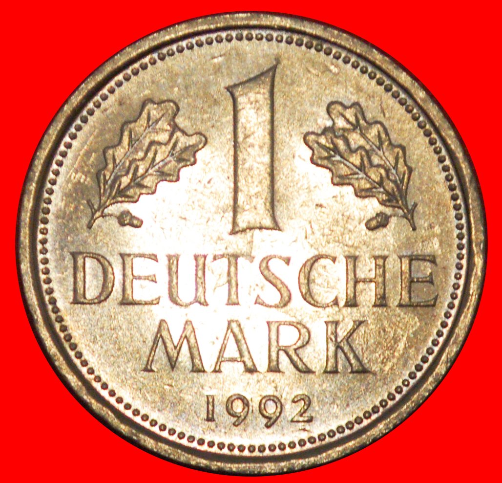 * NOT COMMUNIST TYPE (1950-2001): GERMANY★1 DEUTSCHE MARK 1992F MINT LUSTRE★ LOW START ★ NO RESERVE!