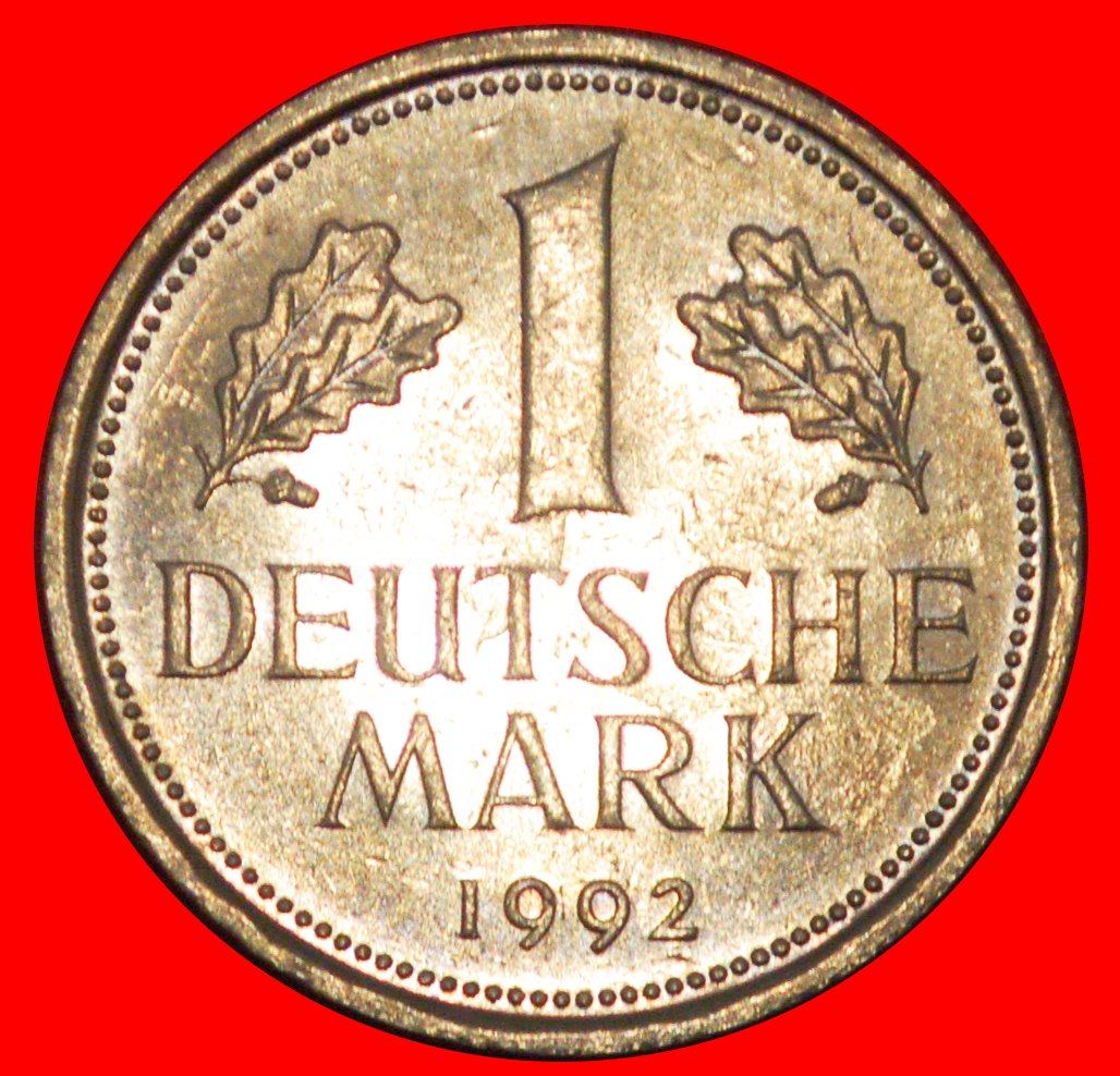  * NICHT KOMMUNISTISCHER TYP (1950-2001): DEUTSCHLAND ★ 1 DEUTSCHE MARK 1992F uSTG ★OHNE VORBEHALT!   