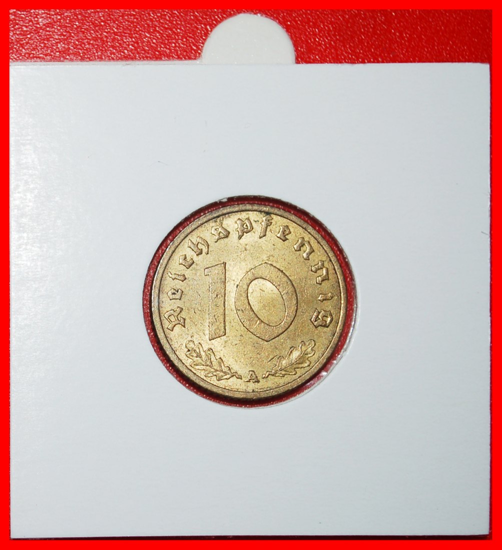  * SWASTIKA 1936-1939: GERMANY ★ 10 PFENNIGS 1937A! THIRD REICH 1933-1945!★ LOW START ★ NO RESERVE!   