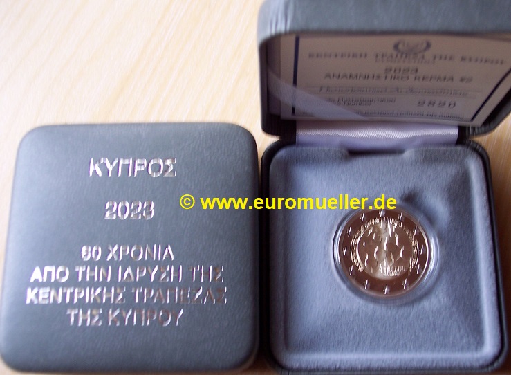 Zypern 2 Euro Gedenkmünze 2023...Nationalbank...PP   