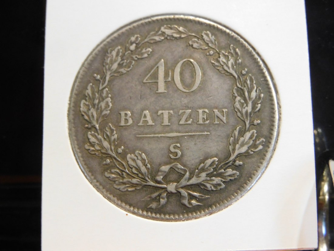  SWITZERLAND 40 BATZEN 1798 HELVETIC REPUBLIC.GRADE-PLEASE SEE PHOTOS.   