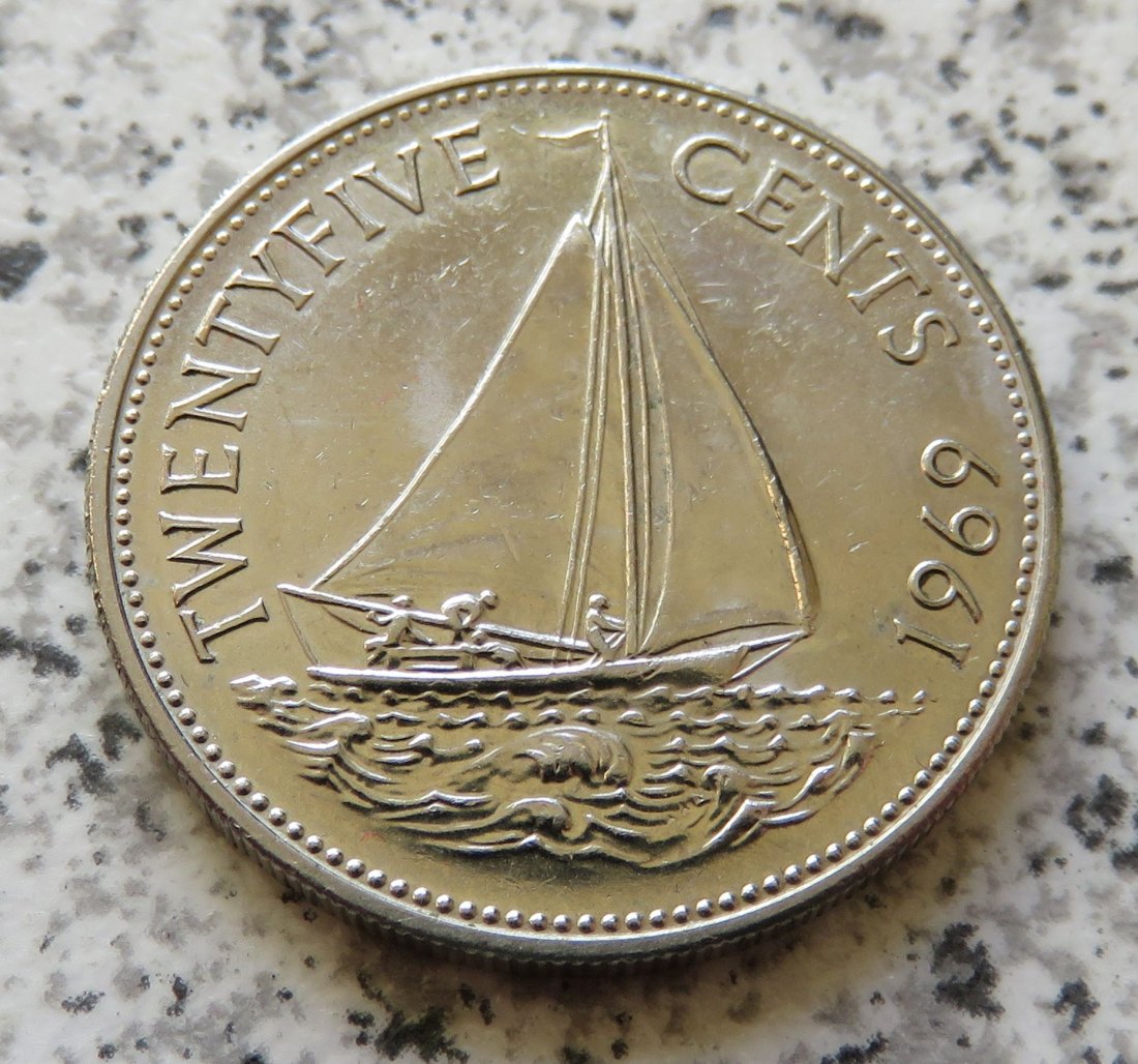  Bahamas 25 Cents 1969   