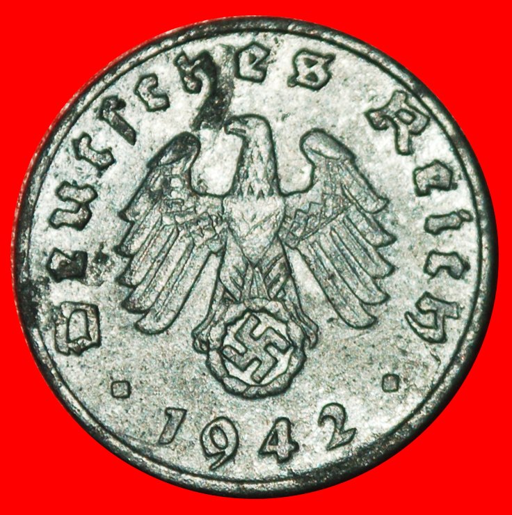  * SWASTIKA: GERMANY ★ 1 PFENNIG 1942D! TYPE 1940-1945 THIRD REICH 1933-1945★LOW START ★ NO RESERVE!   