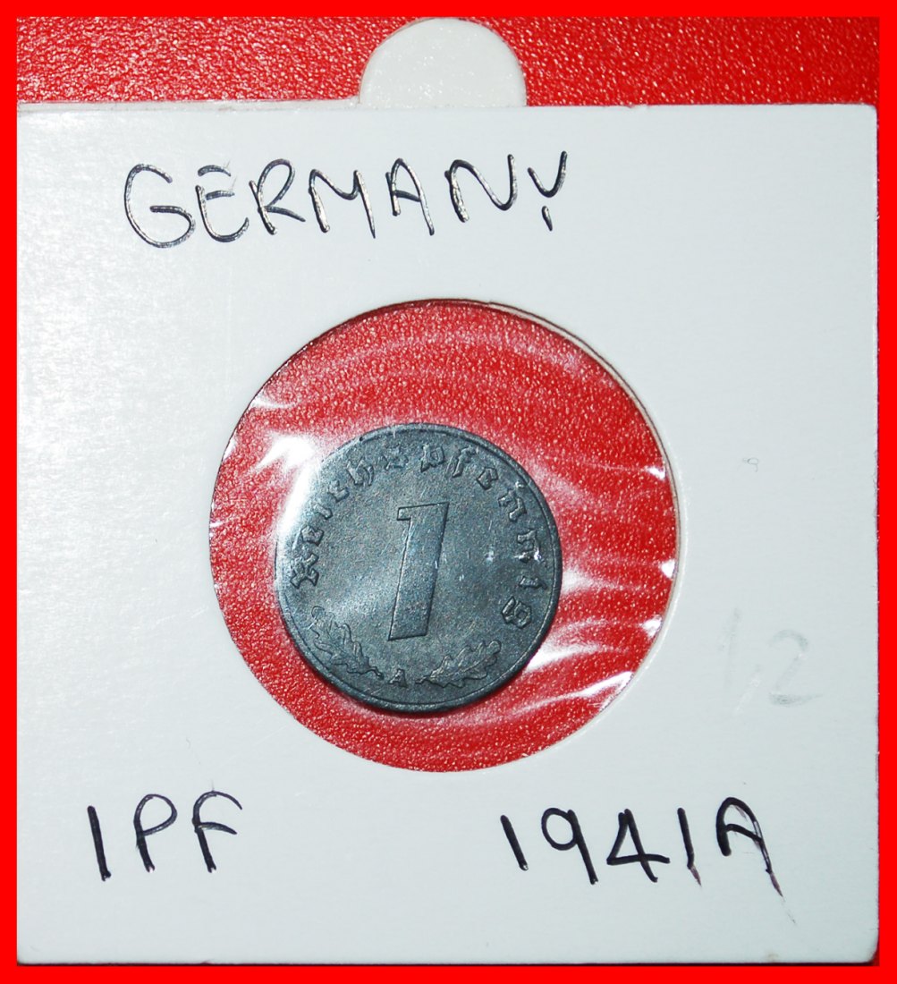  * SWASTIKA: GERMANY ★ 1 PFENNIG 1941A! TYPE 1940-1945 THIRD REICH 1933-1945 ★LOW START ★ NO RESERVE!   