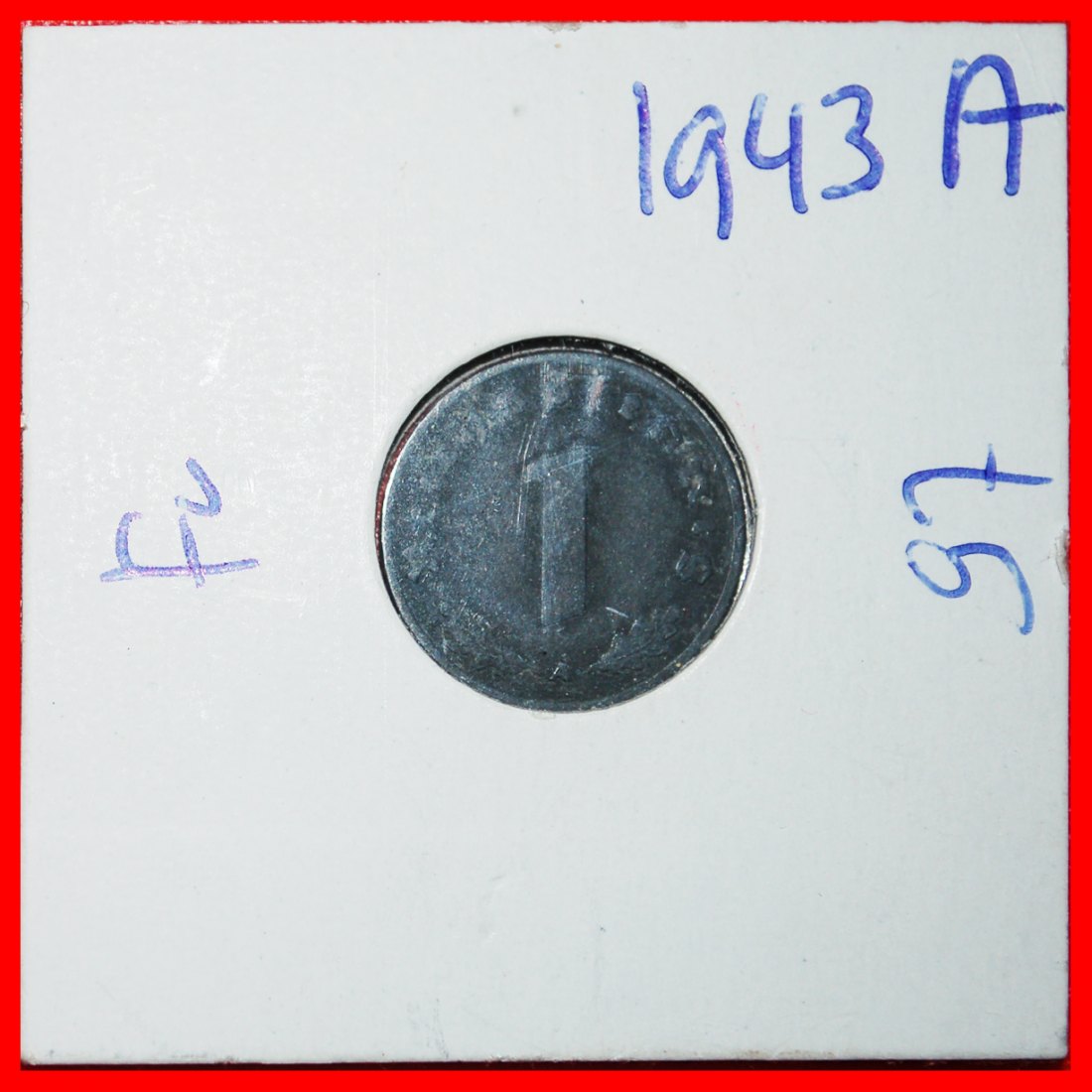  * SWASTIKA: GERMANY ★ 1 PFENNIG 1943A! TYPE 1940-1945 THIRD REICH 1933-1945 ★LOW START ★ NO RESERVE!   