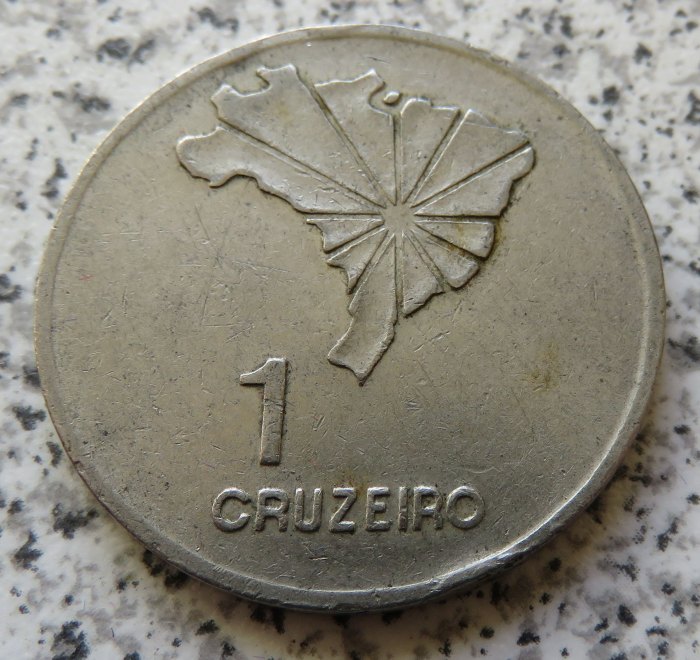  Brasilien 1 Cruzeiro 1972, mit Randschrift   