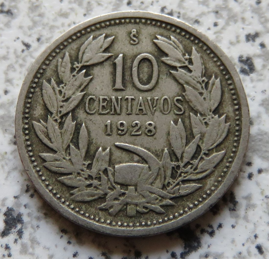  Chile 10 Centavos 1928   
