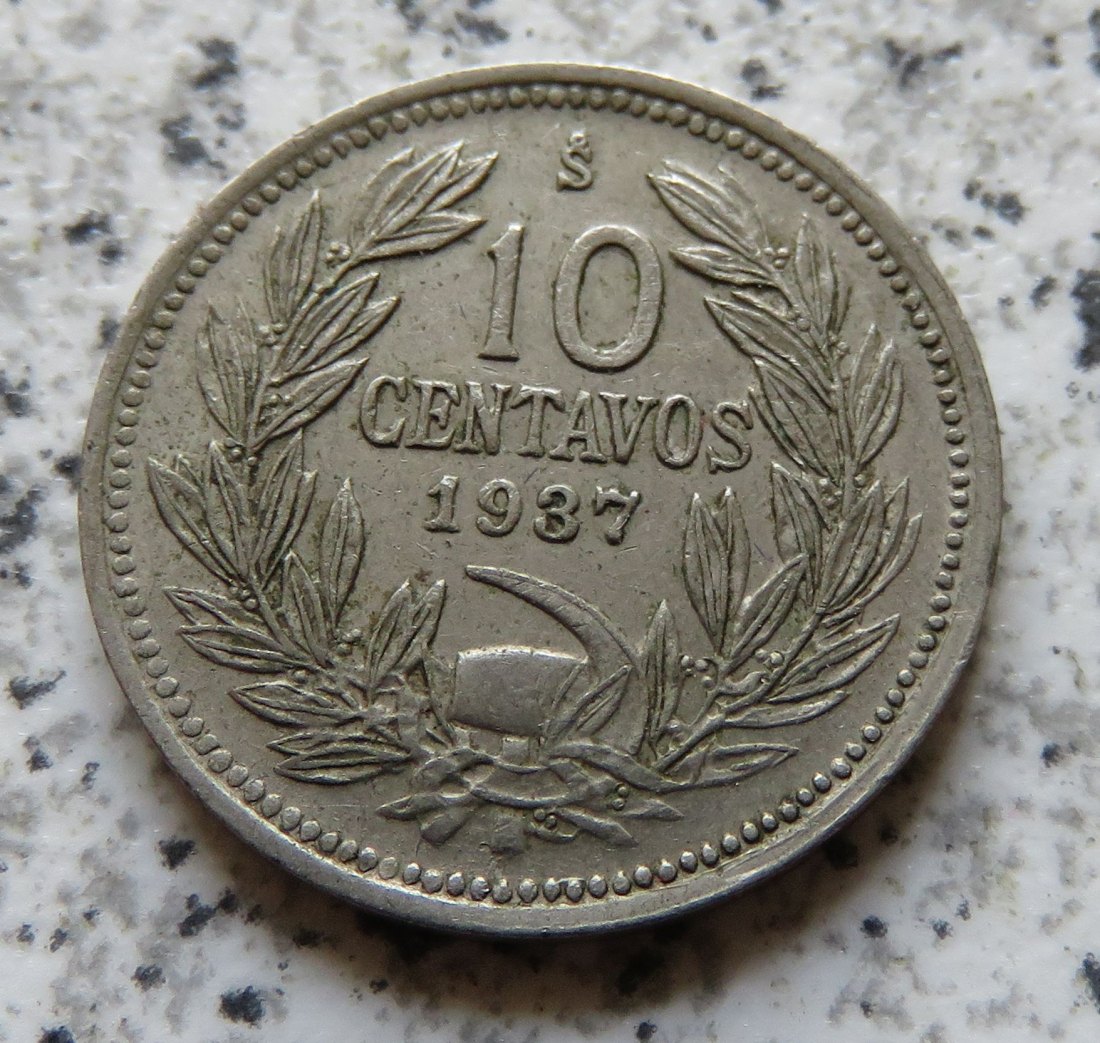  Chile 10 Centavos 1937   