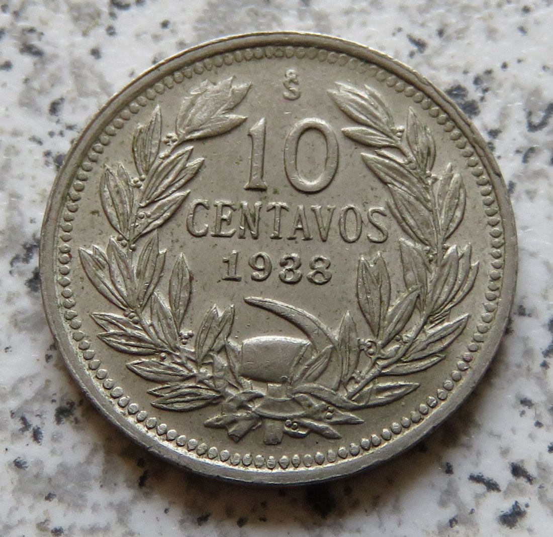  Chile 10 Centavos 1938   