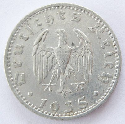  Deutsches Reich 50 Reichspfennig 1935 A Alu ss-vz   